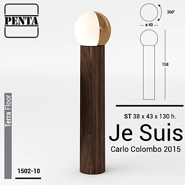 PENTA Je Suis Floor Lamp: Elegant Oak Design 3D model image 1 