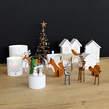 Christmas Decoration Set 3D model image 1 