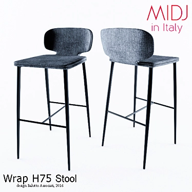 Wrap H75 Stool: Italian Crafted Elegance 3D model image 1 