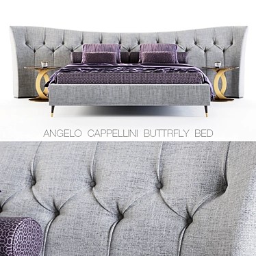 Angelo Cappellini Butterfly Bed: Elegant and Luxurious! 3D model image 1 