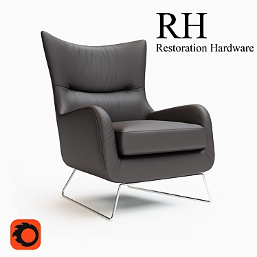 Leather Comfort: Liam Chair by Restoration Hardware 3D model image 1 