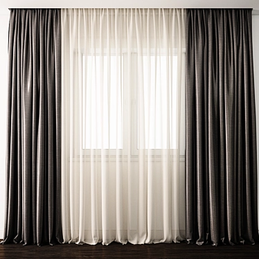 Elegance Embodied: Detailed Curtain Model 3D model image 1 