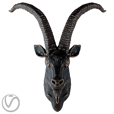 Mountain Goat Head Sculpture 3D model image 1 