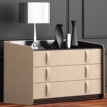 Modern Flou Gentleman Chest: 1230 x 740 x 570mm 3D model image 1 