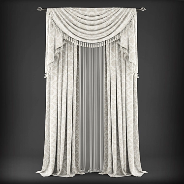 Classic Style Curtains 3D model image 1 