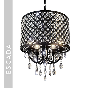 Luxurious Black Escada Chandelier: 5 Light E14 * 60W 3D model image 1 