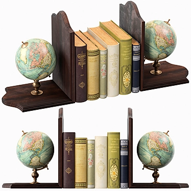 Global Voyage Bookends 3D model image 1 