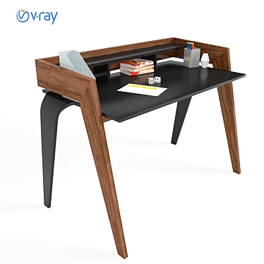 Sleek Study Desk: Perfect for Home or Office 3D model image 1 