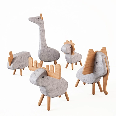 Handcrafted Concrete Animal Figures 3D model image 1 