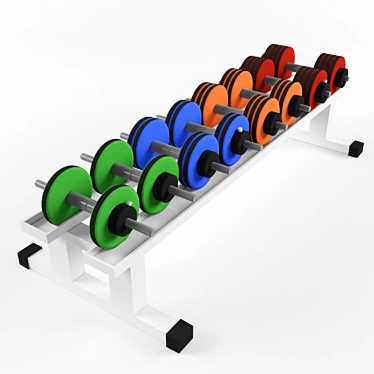 Rack with collapsible dumbbells
