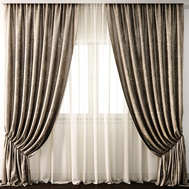 Elegant Curtain Model for 3D 3D model image 1 