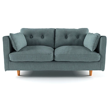 ALBOCOA 2-Seater Sofa: Contemporary Comfort for Small Spaces 3D model image 1 