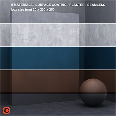 Seamless Stone and Plaster Material Set 3D model image 1 