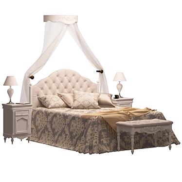 Elegant Bianca Ferrari Bed Set 3D model image 1 