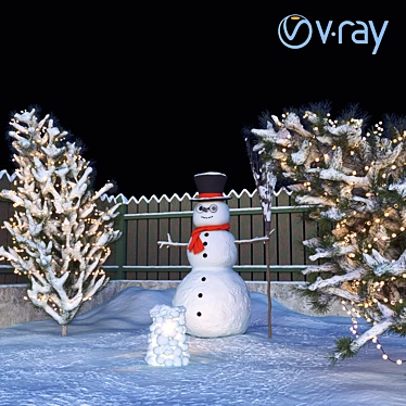 Polygonal Snowman UV Mapped 3D model image 1 
