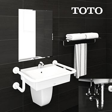 Elegant TOTO L710CGUR Wash Basin 3D model image 1 