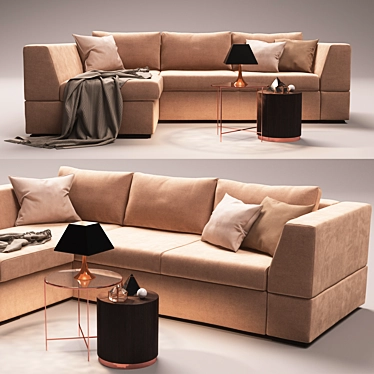 Marcel Soft Corner Sofa by Blest 3D model image 1 