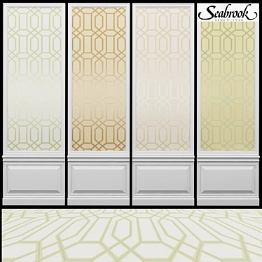 Seabrook Ainsley-1: American Made Acrylic Coated Paper Wallpaper 3D model image 1 