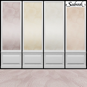 Seabrook Ainsley-2: USA-Made Acrylic Coated Paper Wallpaper 3D model image 1 