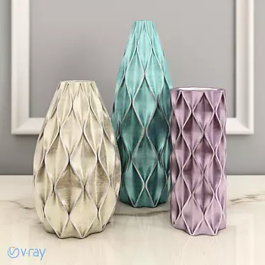 Elegant Handcrafted Ceramic Vase 3D model image 1 