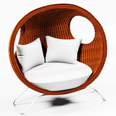 Elegant Wicker Chair: 2000mm Length, 1700mm Width, 1300mm Height 3D model image 1 