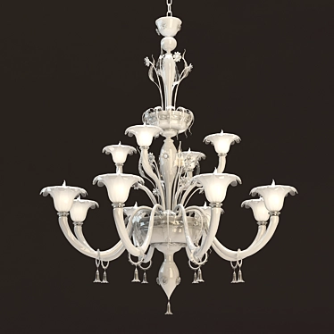 Venetian Elegance: Murano Chandelier 3D model image 1 