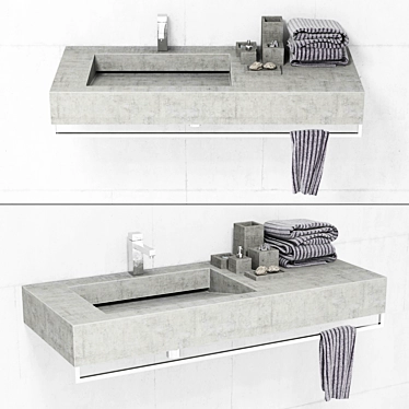 Sleek Stone Sink 3D model image 1 