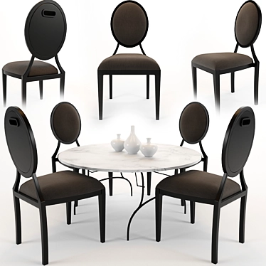 Elegant Ballroom Dining Set 3D model image 1 