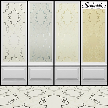 Seabrook Deco-2: Stunning Acrylic Coated Nonwoven Wallpaper 3D model image 1 