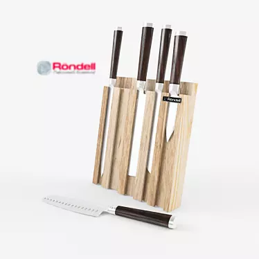 Sleek Rondell Knife Set 3D model image 1 