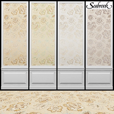 Seabrook Dorchester-1: USA-Made Acrylic Coated Wallpaper 3D model image 1 