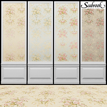 Seabrook Dorchester-4: Classic American Acrylic Coated Wallpaper 3D model image 1 