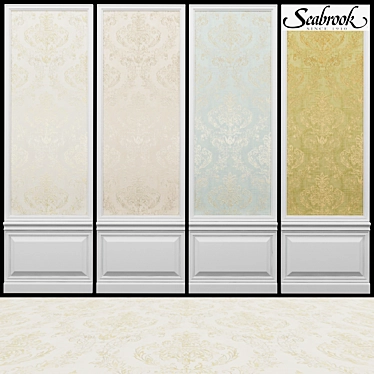 Seabrook Dorchester-6: Luxurious Acrylic Coated Wallpaper 3D model image 1 