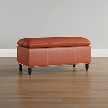 Elegant Emily Leather Ottoman 3D model image 1 