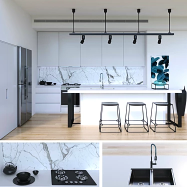 Modular Kitchen: Customizable & Space-saving 3D model image 1 