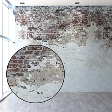 Rustic Loft Wall Panel 3D model image 1 