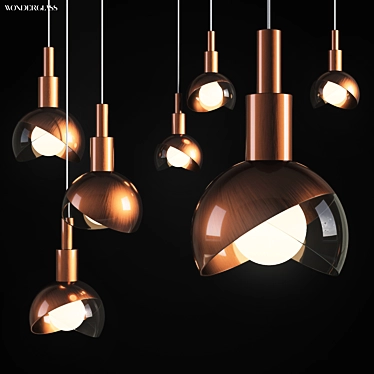 Copper and Glass Fusion: Wonderglass Calimero Suspension 3D model image 1 