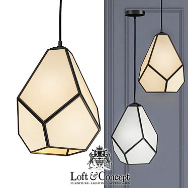 Milk Glass Geometry Chandelier 3D model image 1 