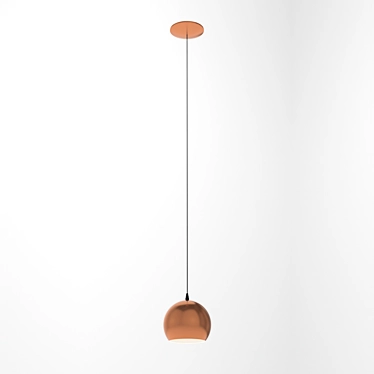 Elegant LED Suspension Light: Steel & Copper Finish 3D model image 1 