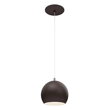 Elegant LED Suspension Light: PETTO Black Steel 3D model image 1 