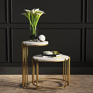 Modern Nesting Side Tables: Messina Collection 3D model image 1 