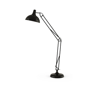 Modern Steel Black Floor Lamp 3D model image 1 