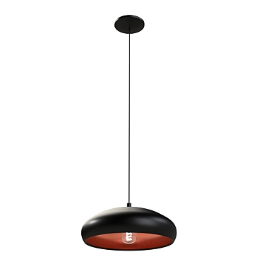 Industrial Chic Suspension Light - Steel, Black & Copper 3D model image 1 