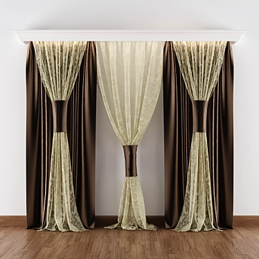 Elegant Drapery for Your Windows 3D model image 1 