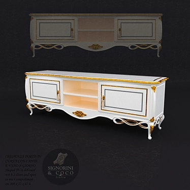 Sleek Italian Design TV Stand 3D model image 1 