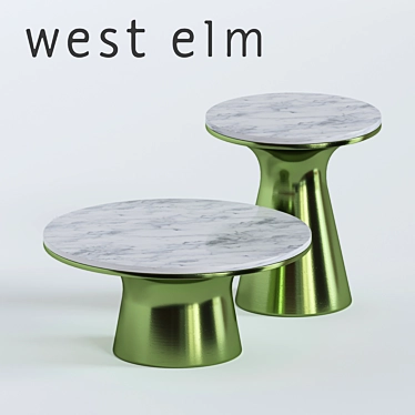 Elegant Marble Pedestal Table 3D model image 1 