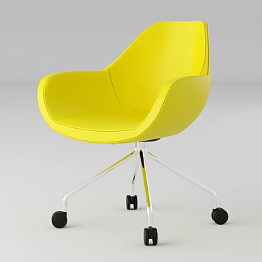 Yellow leather office chair