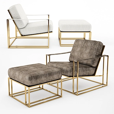 Modern Milo Baughman Sling Chair 3D model image 1 