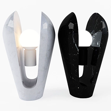 Elegant Carrare Marble Table Lamp 3D model image 1 
