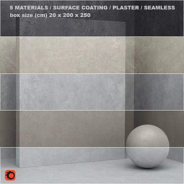Seamless Stone & Plaster Materials - Set of 20 3D model image 1 